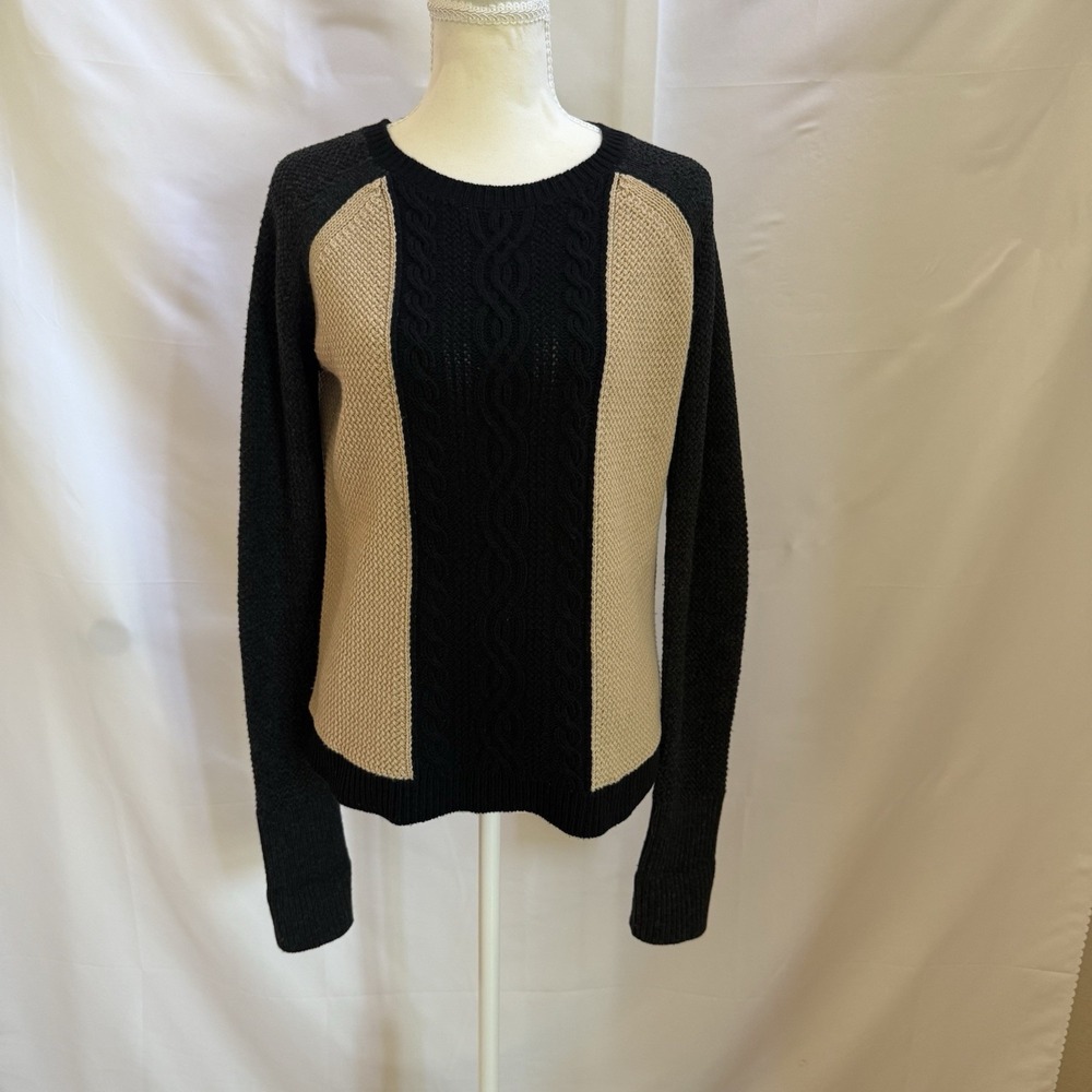Theory Women's Caydees B Loryelle Colorblock pullover sweater size M wool blend